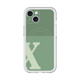 スリムプロテクションプレミアムケース with MagSafe［ オリジナル - initial two tone - X green ］