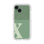 スリムプロテクションプレミアムケース with MagSafe［ オリジナル - initial two tone - X green ］