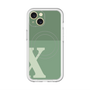 スリムプロテクションプレミアムケース with MagSafe［ オリジナル - initial two tone - X green ］