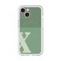 スリムプロテクションプレミアムケース with MagSafe［ オリジナル - initial two tone - X green ］