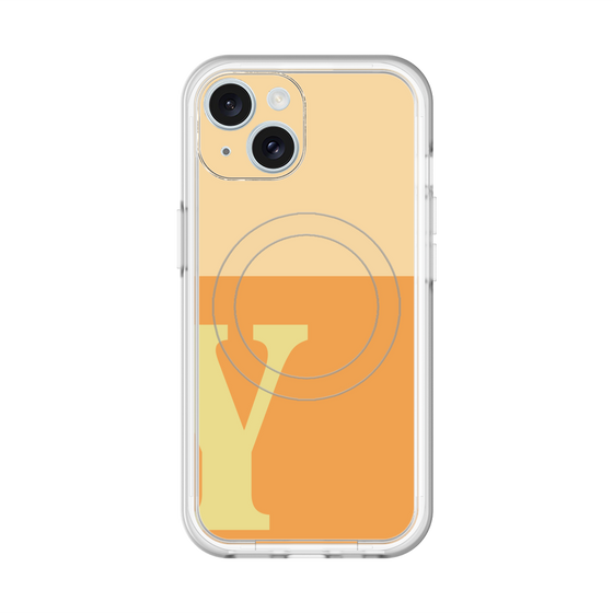 スリムプロテクションプレミアムケース with MagSafe［ オリジナル - initial two tone - Y orange ］