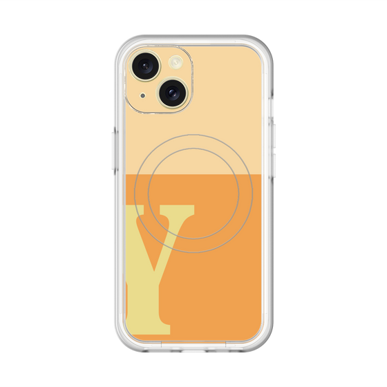 スリムプロテクションプレミアムケース with MagSafe［ オリジナル - initial two tone - Y orange ］