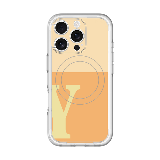 スリムプロテクションプレミアムケース with MagSafe［ オリジナル - initial two tone - Y orange ］