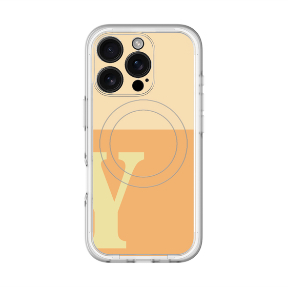 スリムプロテクションプレミアムケース with MagSafe［ オリジナル - initial two tone - Y orange ］