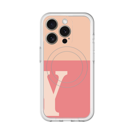 スリムプロテクションプレミアムケース with MagSafe［ オリジナル - initial two tone - Y pink ］
