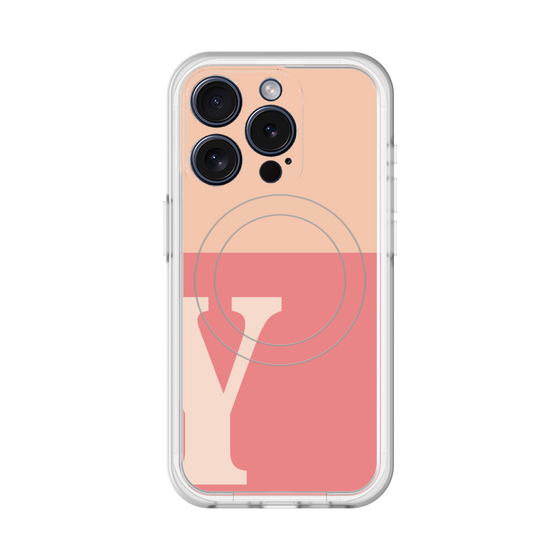 スリムプロテクションプレミアムケース with MagSafe［ オリジナル - initial two tone - Y pink ］