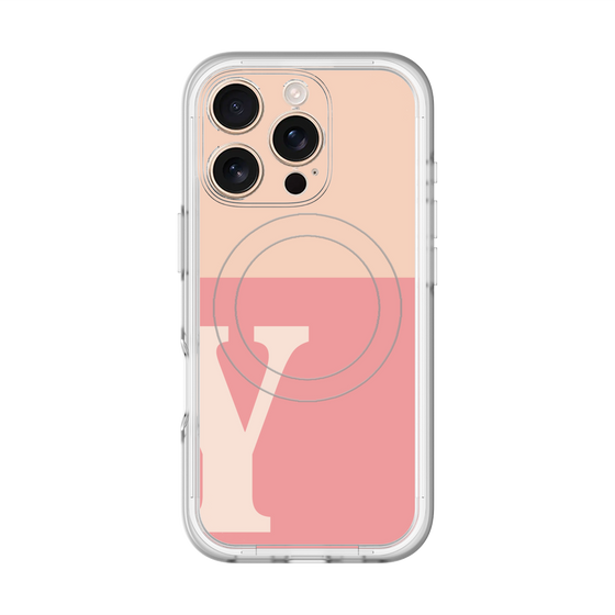 スリムプロテクションプレミアムケース with MagSafe［ オリジナル - initial two tone - Y pink ］
