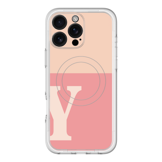 スリムプロテクションプレミアムケース with MagSafe［ オリジナル - initial two tone - Y pink ］