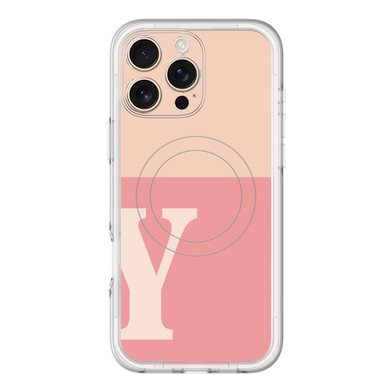 スリムプロテクションプレミアムケース with MagSafe［ オリジナル - initial two tone - Y pink ］