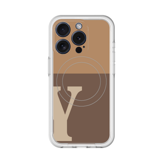 スリムプロテクションプレミアムケース with MagSafe［ オリジナル - initial two tone - Y brown ］