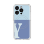 スリムプロテクションプレミアムケース with MagSafe［ オリジナル - initial two tone - Y blue ］
