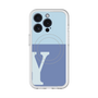 スリムプロテクションプレミアムケース with MagSafe［ オリジナル - initial two tone - Y blue ］