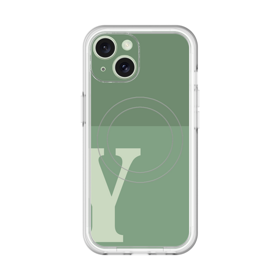 スリムプロテクションプレミアムケース with MagSafe［ オリジナル - initial two tone - Y green ］