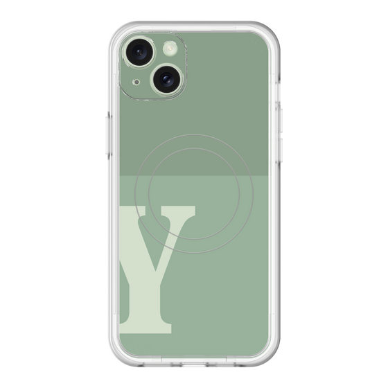 スリムプロテクションプレミアムケース with MagSafe［ オリジナル - initial two tone - Y green ］