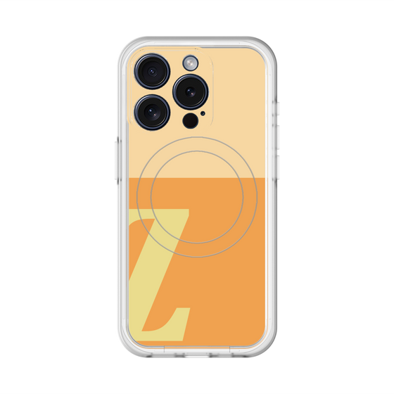 スリムプロテクションプレミアムケース with MagSafe［ オリジナル - initial two tone - Z orange ］