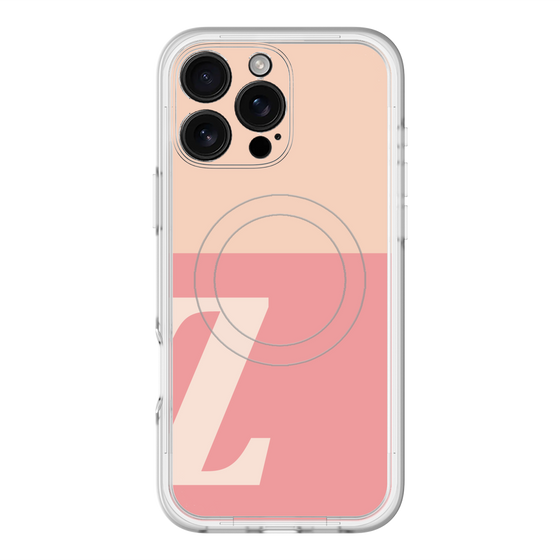 スリムプロテクションプレミアムケース with MagSafe［ オリジナル - initial two tone - Z pink ］