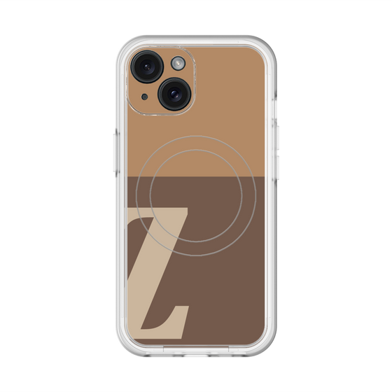 スリムプロテクションプレミアムケース with MagSafe［ オリジナル - initial two tone - Z brown ］