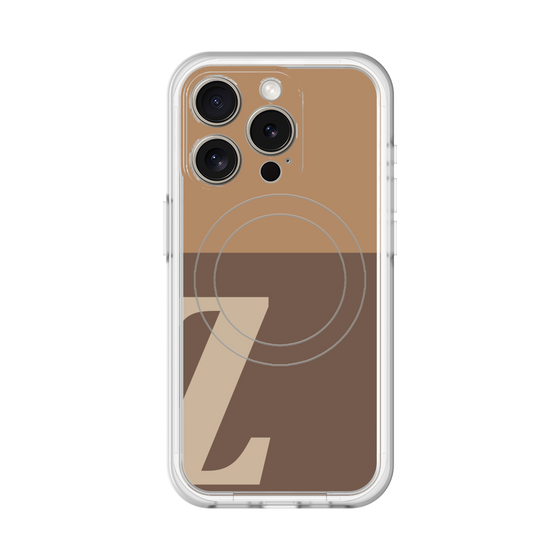 スリムプロテクションプレミアムケース with MagSafe［ オリジナル - initial two tone - Z brown ］