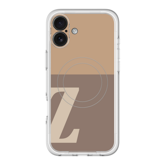 スリムプロテクションプレミアムケース with MagSafe［ オリジナル - initial two tone - Z brown ］