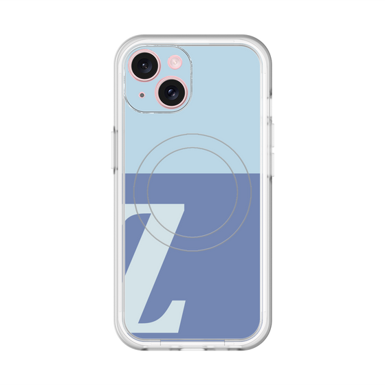 スリムプロテクションプレミアムケース with MagSafe［ オリジナル - initial two tone - Z blue ］