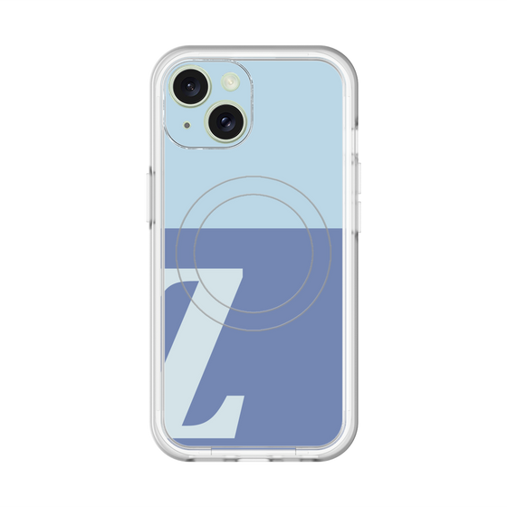 スリムプロテクションプレミアムケース with MagSafe［ オリジナル - initial two tone - Z blue ］