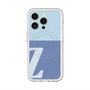 スリムプロテクションプレミアムケース with MagSafe［ オリジナル - initial two tone - Z blue ］