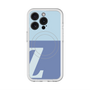 スリムプロテクションプレミアムケース with MagSafe［ オリジナル - initial two tone - Z blue ］
