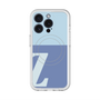 スリムプロテクションプレミアムケース with MagSafe［ オリジナル - initial two tone - Z blue ］