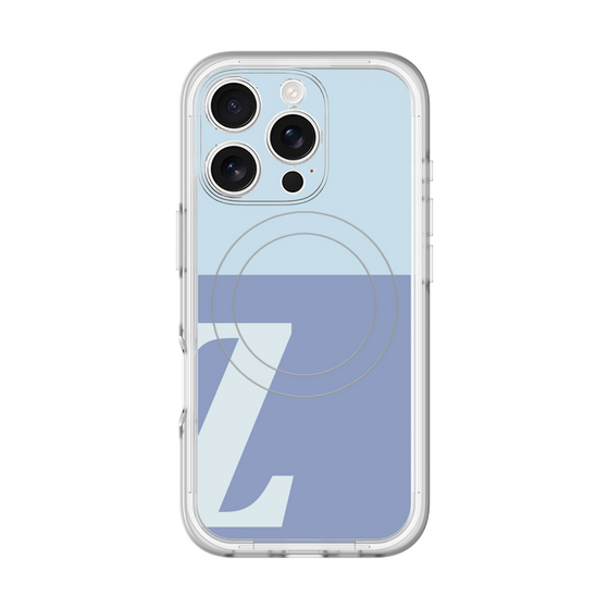 スリムプロテクションプレミアムケース with MagSafe［ オリジナル - initial two tone - Z blue ］