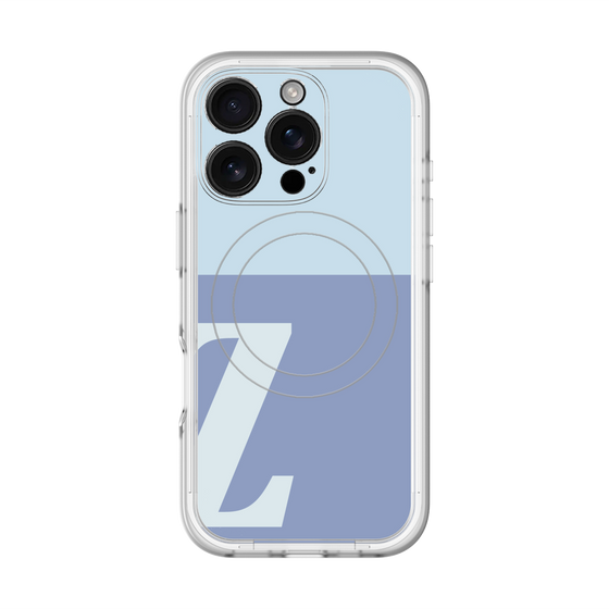 スリムプロテクションプレミアムケース with MagSafe［ オリジナル - initial two tone - Z blue ］