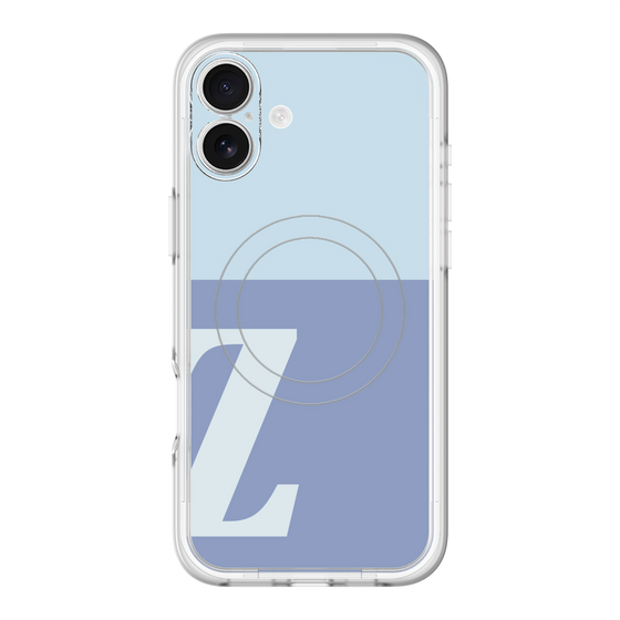 スリムプロテクションプレミアムケース with MagSafe［ オリジナル - initial two tone - Z blue ］
