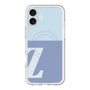 スリムプロテクションプレミアムケース with MagSafe［ オリジナル - initial two tone - Z blue ］