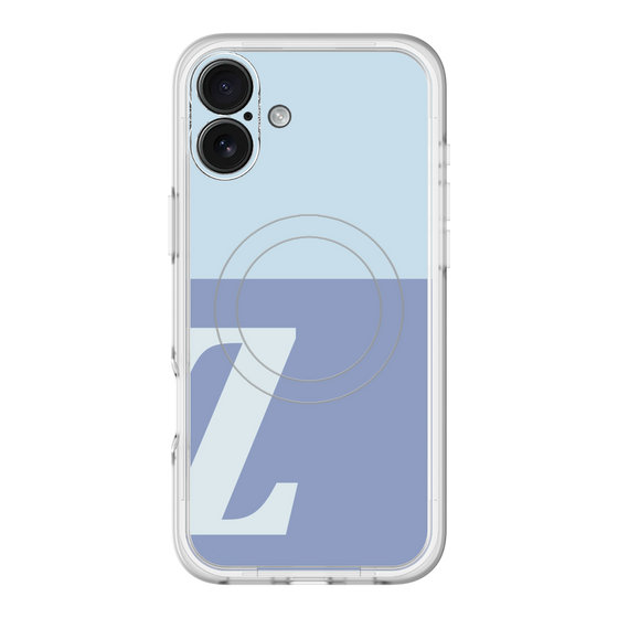 スリムプロテクションプレミアムケース with MagSafe［ オリジナル - initial two tone - Z blue ］