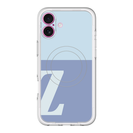 スリムプロテクションプレミアムケース with MagSafe［ オリジナル - initial two tone - Z blue ］