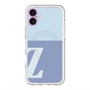 スリムプロテクションプレミアムケース with MagSafe［ オリジナル - initial two tone - Z blue ］