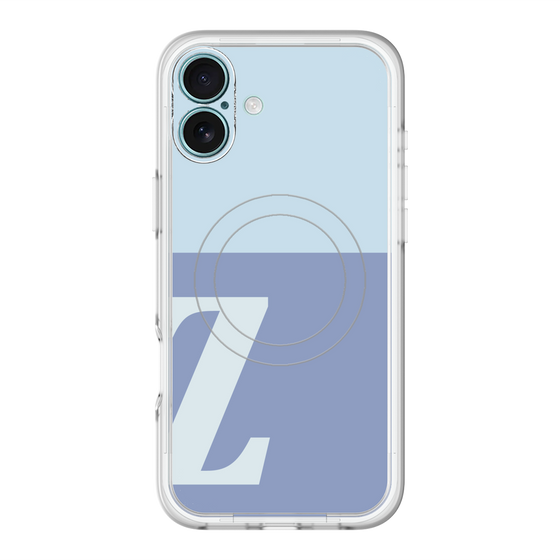 スリムプロテクションプレミアムケース with MagSafe［ オリジナル - initial two tone - Z blue ］