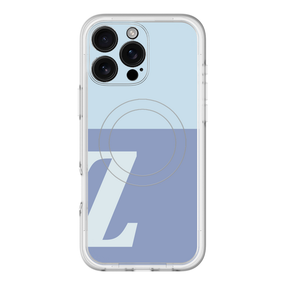 スリムプロテクションプレミアムケース with MagSafe［ オリジナル - initial two tone - Z blue ］