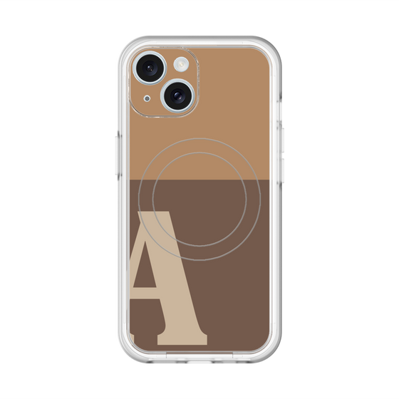 スリムプロテクションプレミアムケース with MagSafe［ オリジナル - initial two tone - A brown ］