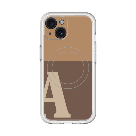 スリムプロテクションプレミアムケース with MagSafe［ オリジナル - initial two tone - A brown ］