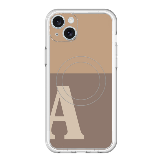 スリムプロテクションプレミアムケース with MagSafe［ オリジナル - initial two tone - A brown ］