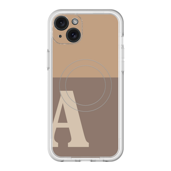 スリムプロテクションプレミアムケース with MagSafe［ オリジナル - initial two tone - A brown ］