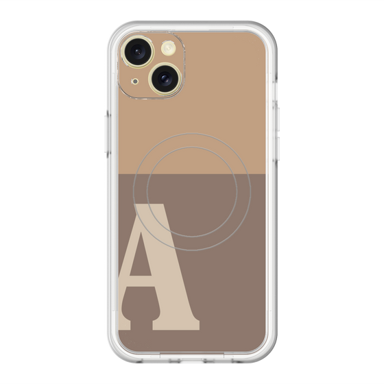 スリムプロテクションプレミアムケース with MagSafe［ オリジナル - initial two tone - A brown ］