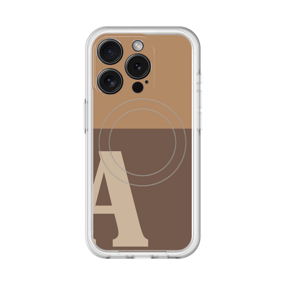 スリムプロテクションプレミアムケース with MagSafe［ オリジナル - initial two tone - A brown ］
