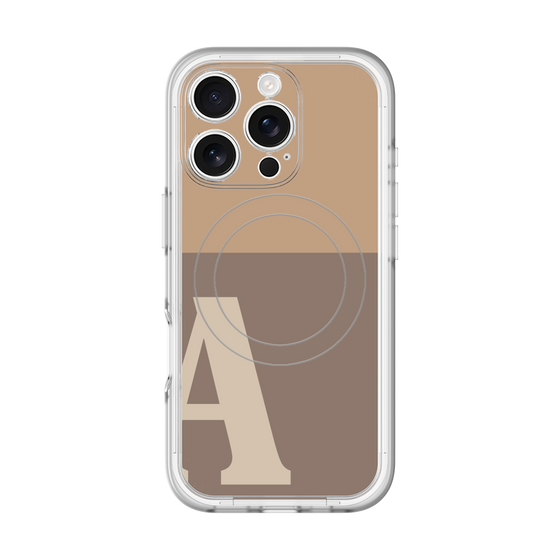 スリムプロテクションプレミアムケース with MagSafe［ オリジナル - initial two tone - A brown ］