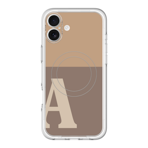 スリムプロテクションプレミアムケース with MagSafe［ オリジナル - initial two tone - A brown ］