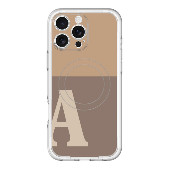 スリムプロテクションプレミアムケース with MagSafe［ オリジナル - initial two tone - A brown ］