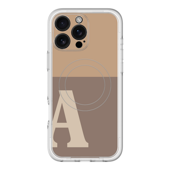 スリムプロテクションプレミアムケース with MagSafe［ オリジナル - initial two tone - A brown ］