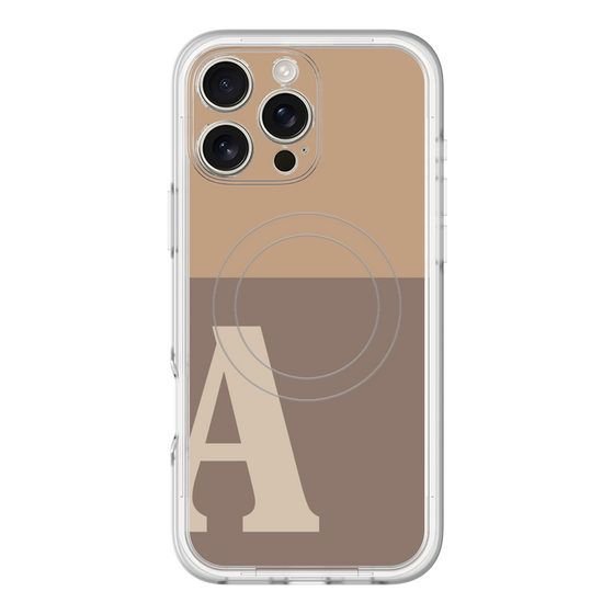 スリムプロテクションプレミアムケース with MagSafe［ オリジナル - initial two tone - A brown ］