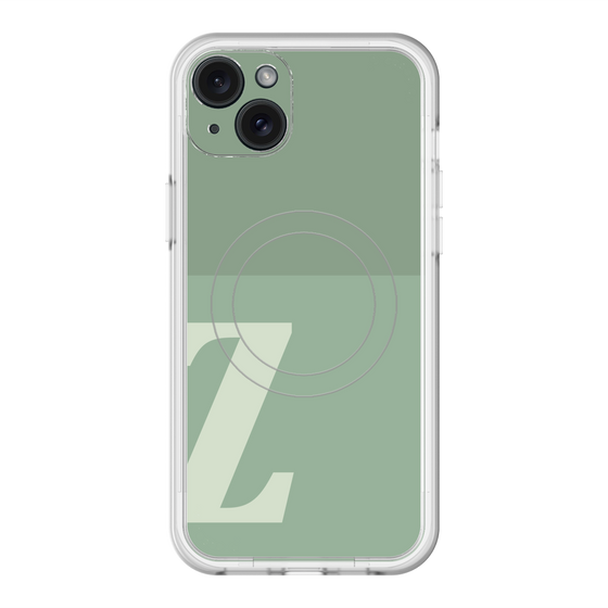 スリムプロテクションプレミアムケース with MagSafe［ オリジナル - initial two tone - Z green ］