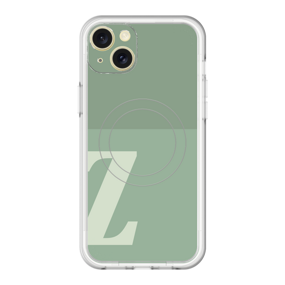 スリムプロテクションプレミアムケース with MagSafe［ オリジナル - initial two tone - Z green ］